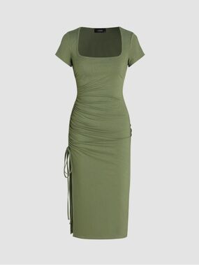 cider olive green dress Green Dresses